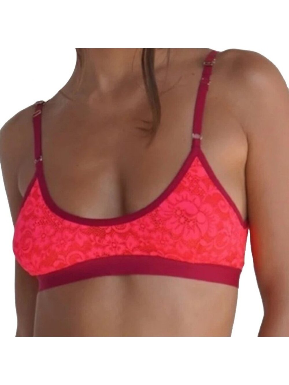 We are HAH Revolve Guard Her Bra HaHt Lava Pink Red Small NWT #80209